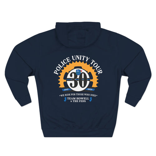 Hoodie with left chest logo and full back design