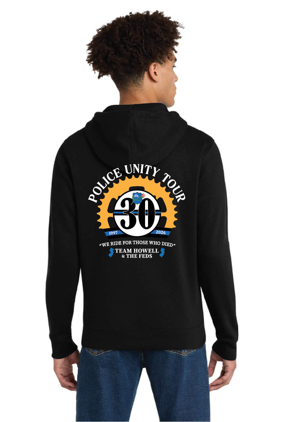 Zip Up Hoodie with left chest logo and full back