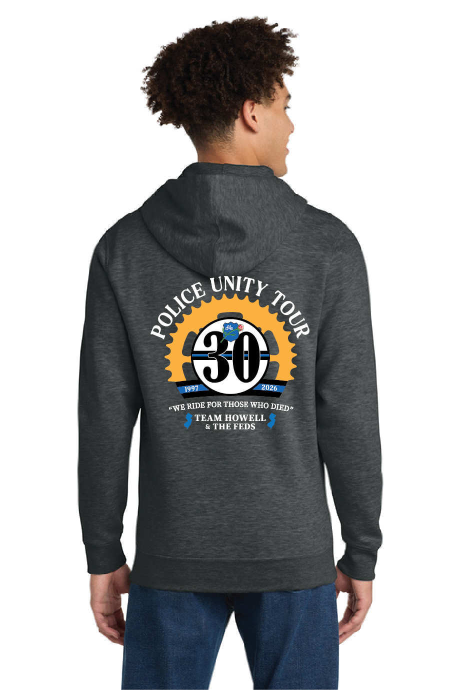 Zip Up Hoodie with left chest logo and full back