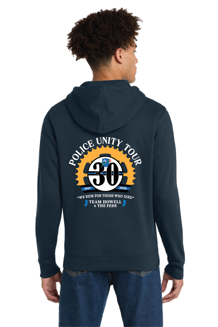 Zip Up Hoodie with left chest logo and full back