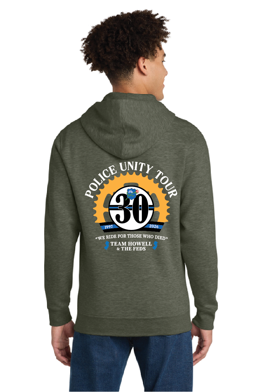 Zip Up Hoodie with left chest logo and full back