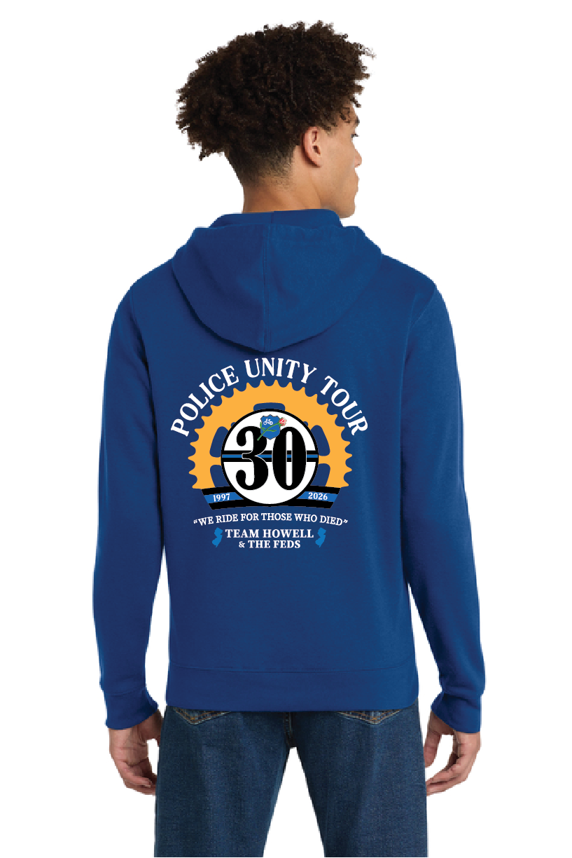 Zip Up Hoodie with left chest logo and full back
