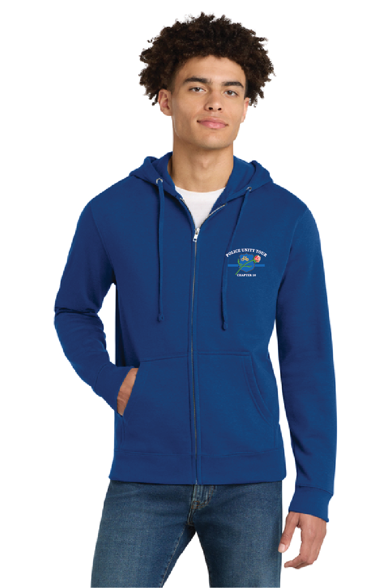 Zip Up Hoodie with left chest logo and full back